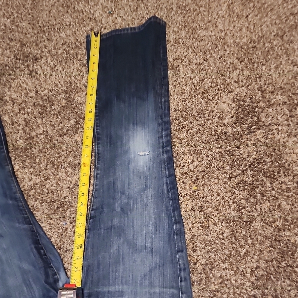 Citizens Of Humanity Blue Flare Wide Leg Jeans with Gradient Wash - Picture 7 of 9
